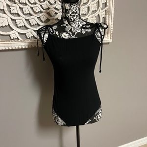 BCBGeneration Tie Strap Bodysuit